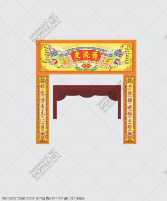 file vector tranh decor phong tho ban tho gia tien