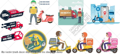file vector tranh decor ship hang than toc dang cap
