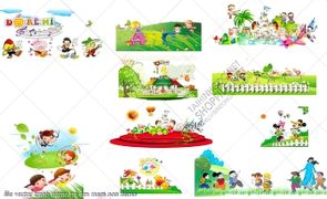 file vector tranh decor tre em mam non