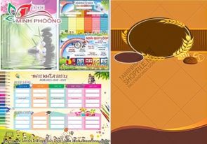 file vector tranh tre em lich thoi khoa bieu mam non