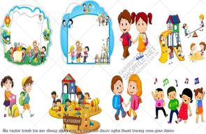 file vector tranh decor nghe thuat truong mau giao