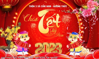 gap nhau dau nam moi tiec  tan xuan file vector