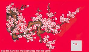 goc dao nam moi mau hong dep mat file vector