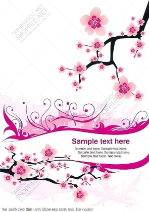 hai canh dao dep xinh khoe sac nam moi file vector