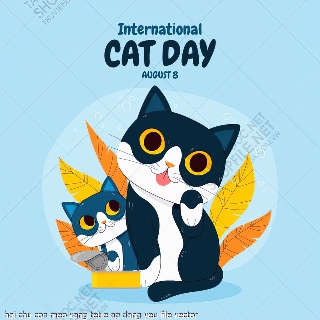 hai chu con meo vang tet e ap dang yeu file vector