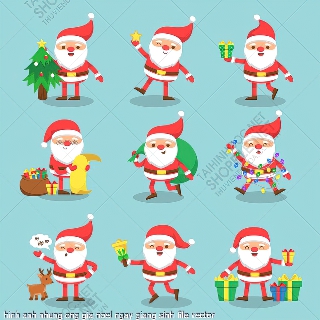 hinh anh nhung ong gia noel ngay giang sinh file vector