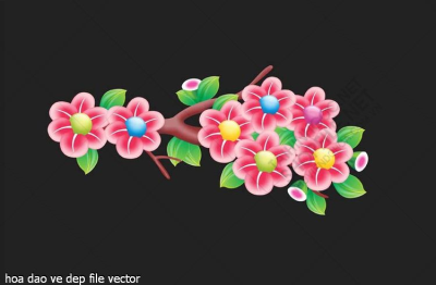 hoa dao ve dep file vector