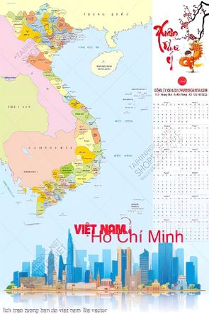 lich treo tuong ban do viet nam file vector