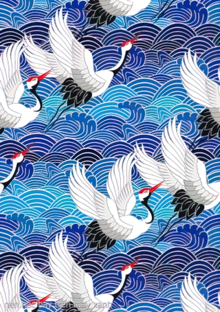 tranh chim cong nen hac bay tren may xanh