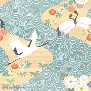 tranh mau don nen hac bay tren song