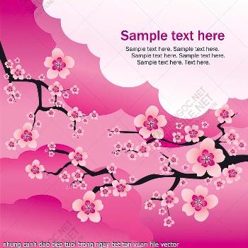 nhung canh dao dep tuoi trong ngay tet tan xuan file vector