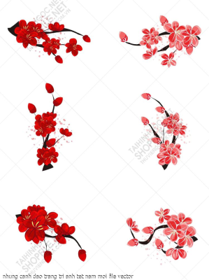 nhung canh dao trang tri anh tet nam moi file vector