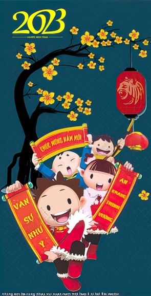 nhung em be cung nhau vui xuan nam moi bao li xi tet file vector