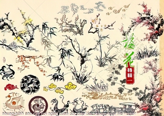 nhung hinh anh cay coi ngay xuan doc dao decor nam moi file vector