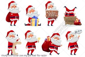nhung hinh ticker cua ong gia noel file vector