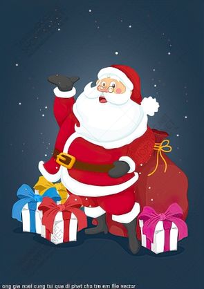 ong gia noel cung tui qua di phat cho tre em file vector