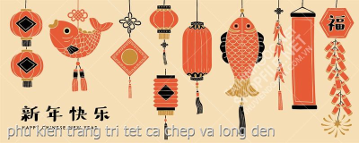 phu kien trang tri tet ca chep va long den