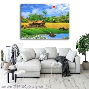 tranh lang que son dau 03 08 2021 Dat 