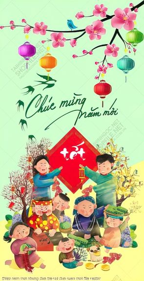 thiep nam moi nhung dua tre vui dua xuan moi file vector