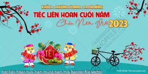 tiec lien hoan cuoi nam mung nam moi banner file vector