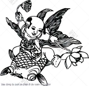tieu dong tu cuoi ca chep di du xuan file vector