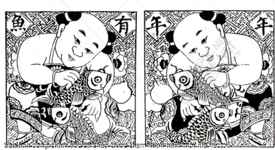 tieu linh dong cham soc ca chep truoc them xuan nam moi file vector