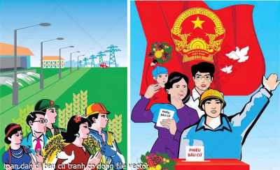 toan dan di bau cu tranh co dong file vector