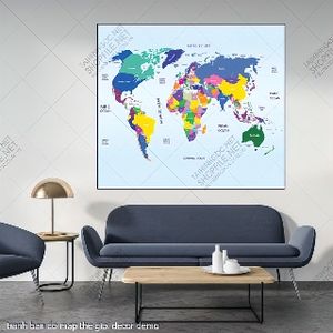 tranh ban do map the gioi decor