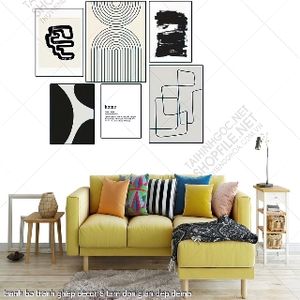 tranh bo tranh ghep decor 6 tam don gian dep