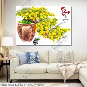 tranh bonsai hoa mai 17 3 2022 vy