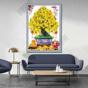 tranh bonsai hoa mai 2 6 2022 vy