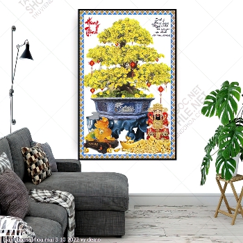 tranh bonsai hoa mai 3 10 2022 vy