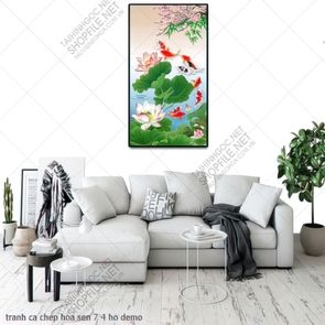tranh ca chep hoa sen 7 4 ho