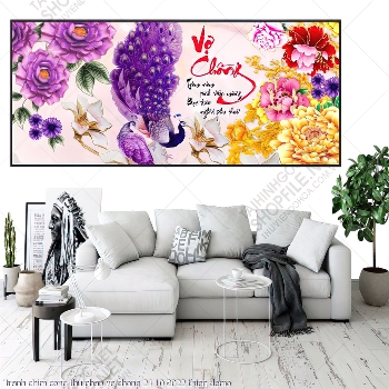 tranh chim cong thu phap vo chong 24 10 2022 thien