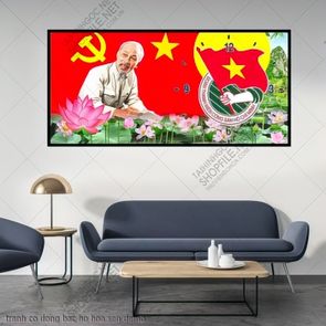 tranh co dong bac ho hoa sen tranh co dong bac ho hoa sen