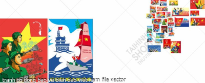 tranh co dong bao ve bien dao viet nam file vector