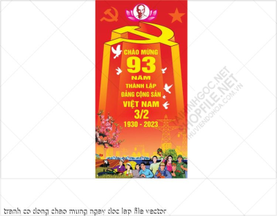 tranh co dong chao mung ngay doc lap file vector