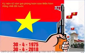 tranh co dong ky niem ngay giai phong mien nam file vector