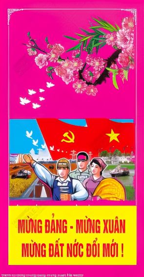 tranh co dong mung dang mung xuan file vector