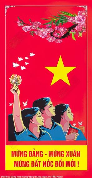 tranh co dong nen mung dang mung xuan moi file vector