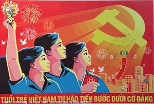 tranh co dong tu hao tuoi tre viet nam file vector