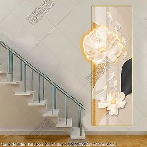 tranh den dien led neon hoa va dan ca chep 08022023 hieu