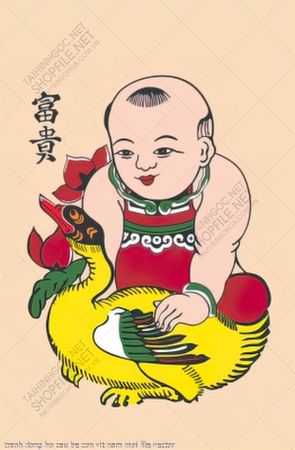 tranh dong ho cau be con vit nam moi file vector