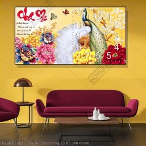 tranh dong ho cha me chim cong 29 07 phu