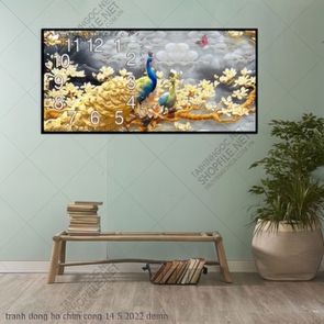 tranh dong ho chim cong 14 5 2022