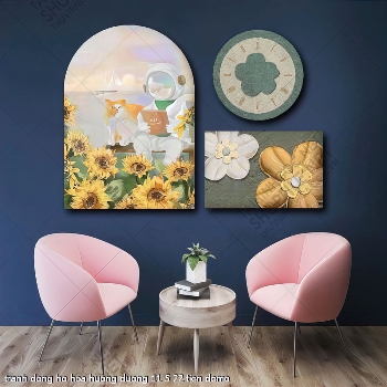tranh dong ho hoa huong duong 11 5 22 tien