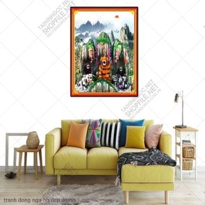 tranh tu phu 5 con ho dong ngu ho dep