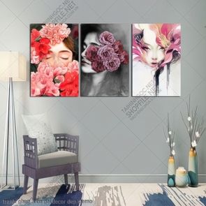 tranh ghep 3 co gai decor dep