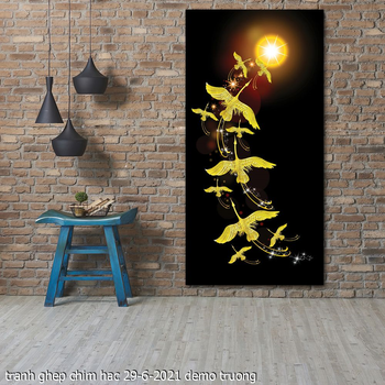 tranh chim cong ghep chim hac 29 6 2021 truong