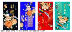 tranh ghep dong vat bieu tuong ngay tet file vector